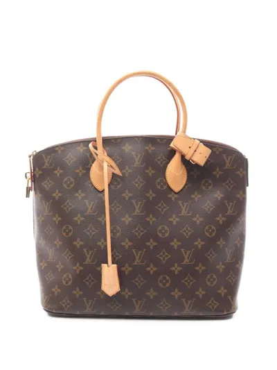 Pre-owned Louis Vuitton 2012 Monogram Lockit Mm Handbag In Brown