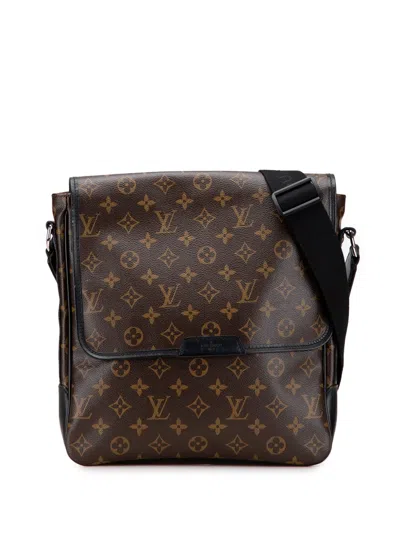 Pre-owned Louis Vuitton 2012 Monogram Macassar Bass Mm Crossbody Bag In Black