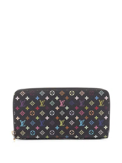 Pre-owned Louis Vuitton 2012 Monogram Multicolore Zippy Wallet In Black