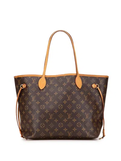 Pre-owned Louis Vuitton 2012 Monogram Neverfull Mm Tote Bag In Brown