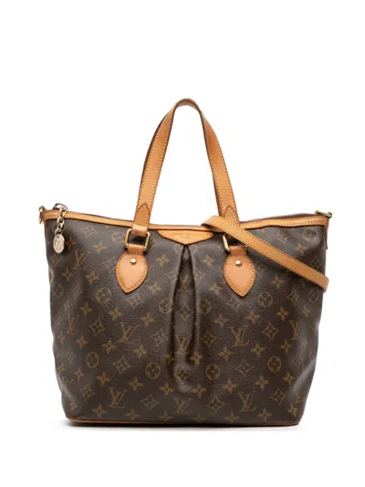 Pre-owned Louis Vuitton 2012 Monogram Palermo Pm Satchel In Brown