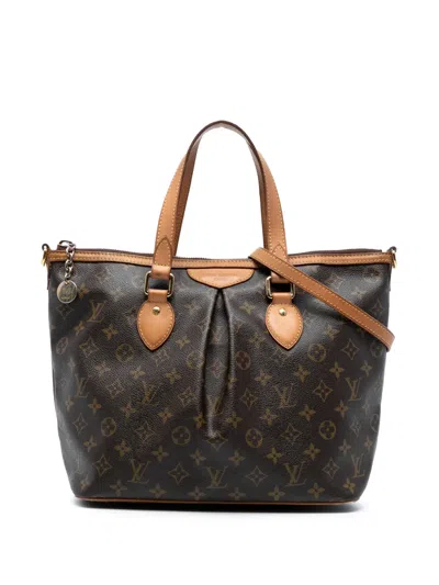 Pre-owned Louis Vuitton 2012 Monogram Palermo Pm Satchel In Brown