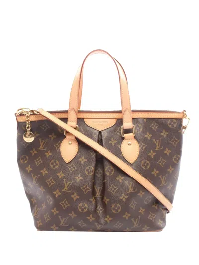 Pre-owned Louis Vuitton 2012 Monogram Palermo Pm Satchel In Brown