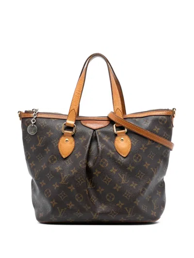 Pre-owned Louis Vuitton 2012 Monogram Palermo Pm Satchel In Brown