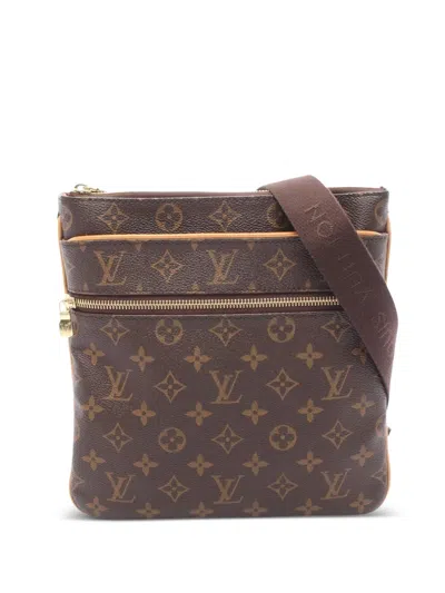 Pre-owned Louis Vuitton 2012 Monogram Pochette Valmy Crossbody Bag In Brown