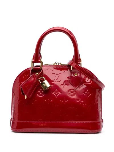 Pre-owned Louis Vuitton 2012 Monogram Vernis Alma Bb Satchel In 红色