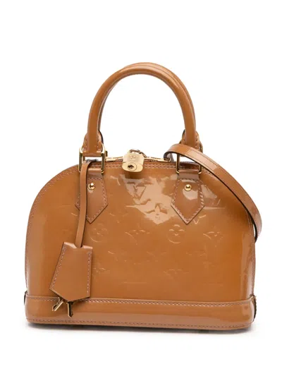 Pre-owned Louis Vuitton 2012 Monogram Vernis Alma Bb Satchel In Brown