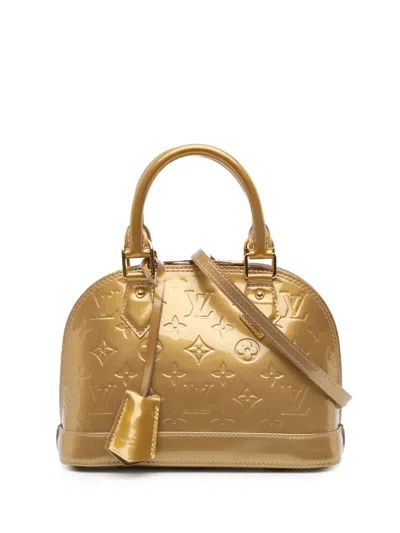 Pre-owned Louis Vuitton 2012 Monogram Vernis Alma Bb Satchel In Gold