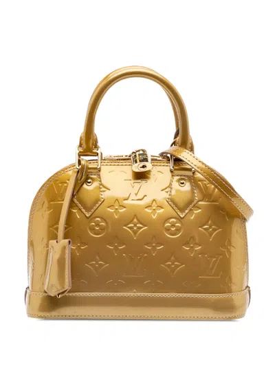 Pre-owned Louis Vuitton 2012 Monogram Vernis Alma Bb Satchel In Gold