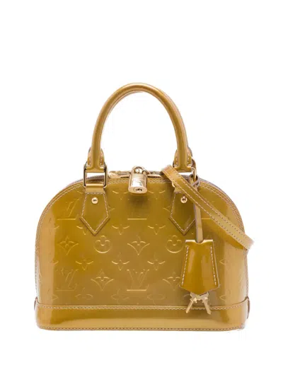 Pre-owned Louis Vuitton 2012 Monogram Vernis Alma Bb Satchel In Gold