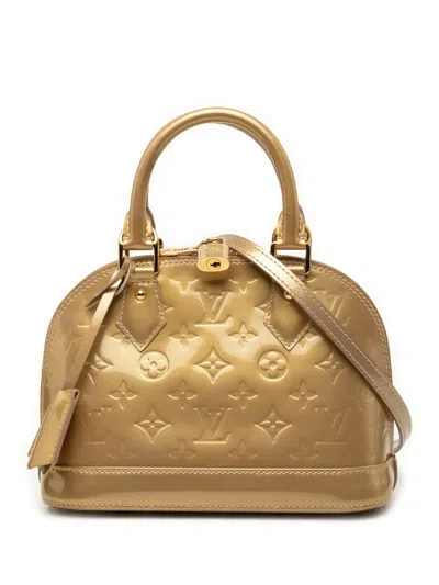 Pre-owned Louis Vuitton 2012 Monogram Vernis Alma Bb Satchel In Gold
