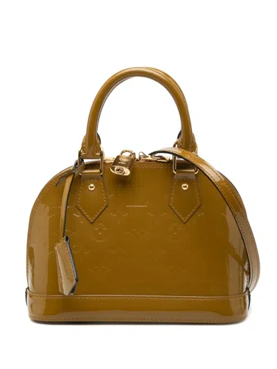 Pre-owned Louis Vuitton 2012 Monogram Vernis Alma Bb Satchel In Green