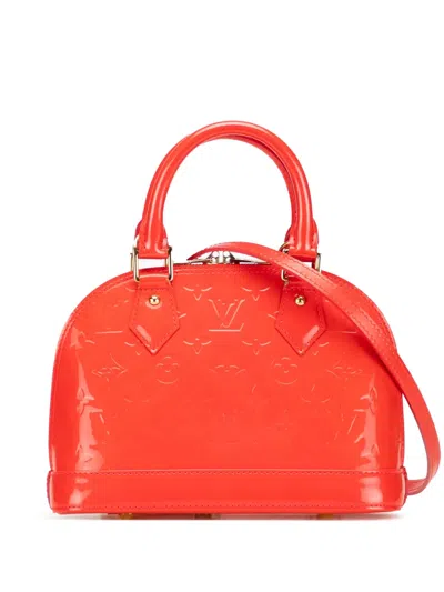 Pre-owned Louis Vuitton 2012 Monogram Vernis Alma Bb Satchel In Orange
