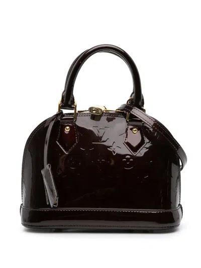 Pre-owned Louis Vuitton 2012 Monogram Vernis Alma Bb Satchel In Purple