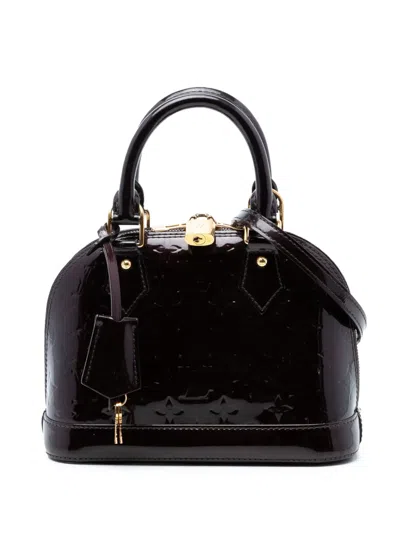 Pre-owned Louis Vuitton 2012 Monogram Vernis Alma Bb Satchel In Purple