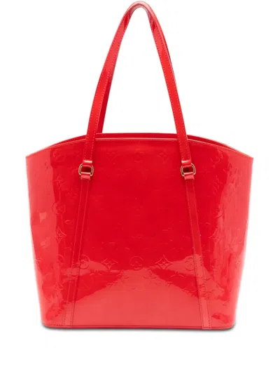 Pre-owned Louis Vuitton 2012 Monogram Vernis Avalon Gm Shoulder Bag In Red