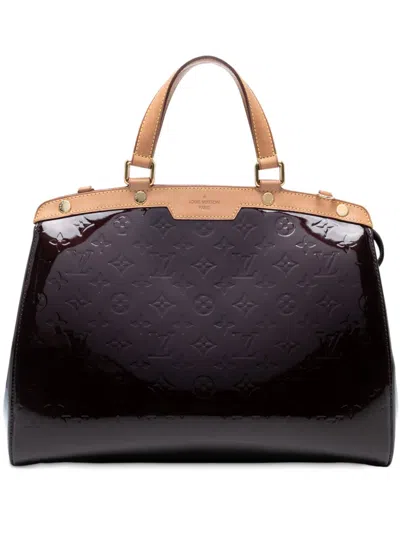 Pre-owned Louis Vuitton 2012 Monogram Vernis Brea Gm Satchel In Purple
