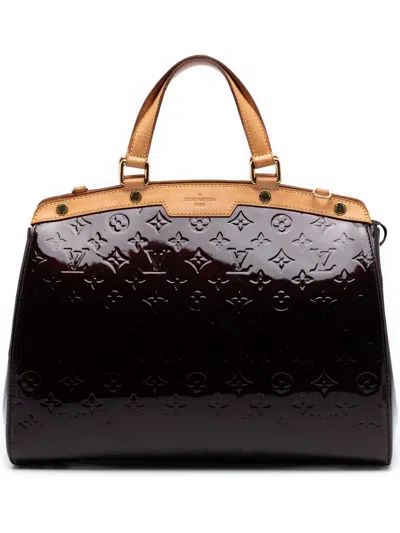 Pre-owned Louis Vuitton 2012 Monogram Vernis Brea Gm Satchel In Purple