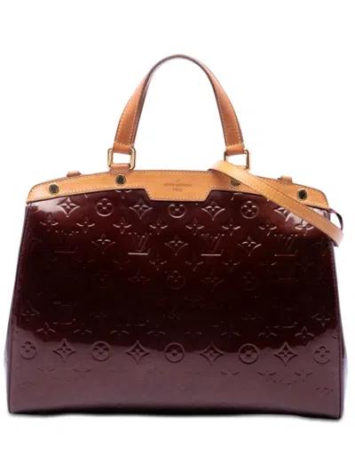 Pre-owned Louis Vuitton 2012 Monogram Vernis Brea Gm Satchel In Red