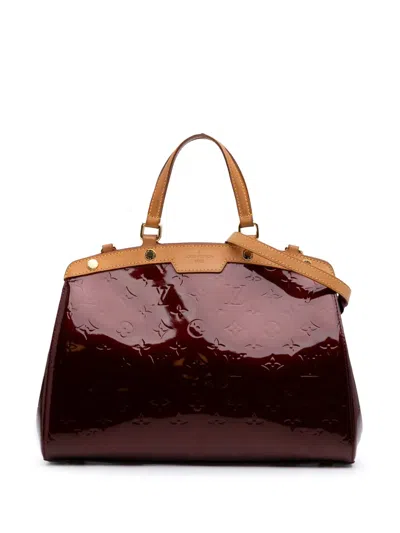 Pre-owned Louis Vuitton 2012 Monogram Vernis Brea Mm Satchel In Red