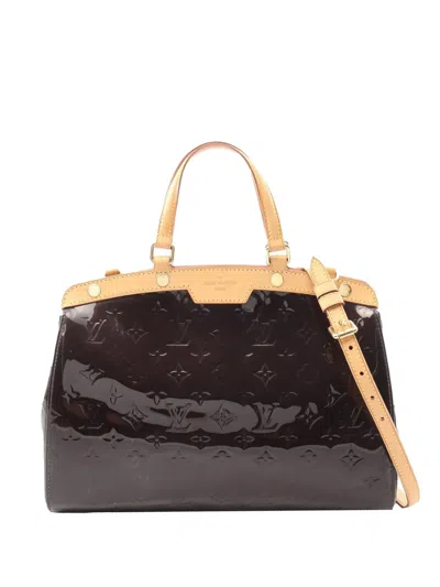 Pre-owned Louis Vuitton 2012 Monogram Vernis Brea Mm Satchel In Purple