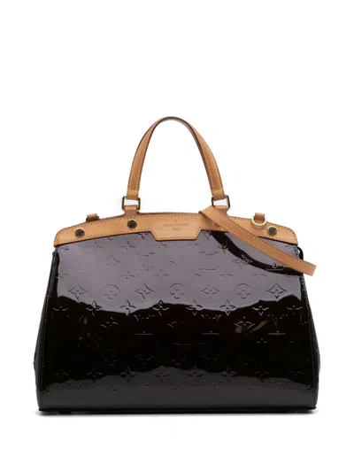 Pre-owned Louis Vuitton 2012 Monogram Vernis Brea Mm Satchel In Purple