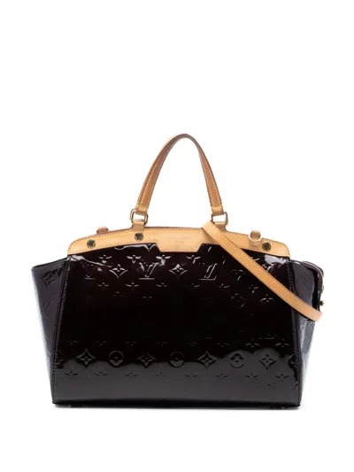 Pre-owned Louis Vuitton 2012 Monogram Vernis Brea Mm Satchel In Purple