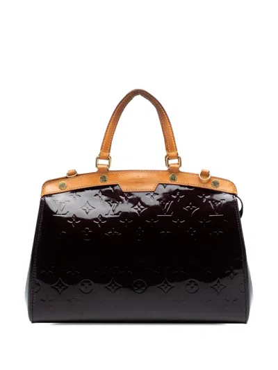 Pre-owned Louis Vuitton 2012 Monogram Vernis Brea Mm Satchel In Purple