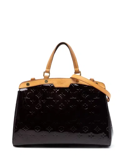 Pre-owned Louis Vuitton 2012 Monogram Vernis Brea Mm Satchel In Purple