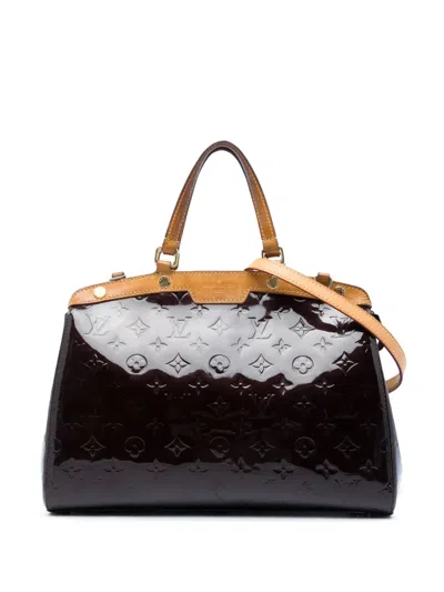 Pre-owned Louis Vuitton 2012 Monogram Vernis Brea Mm Satchel In Purple