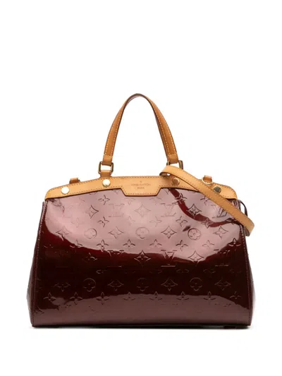 Pre-owned Louis Vuitton 2012 Monogram Vernis Brea Mm Satchel In Red