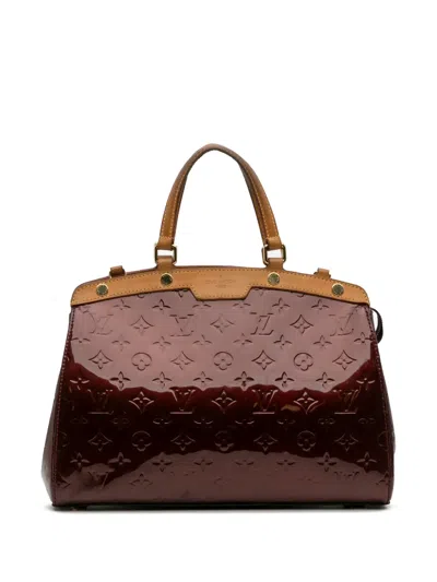 Pre-owned Louis Vuitton 2012 Monogram Vernis Brea Mm Satchel In Red