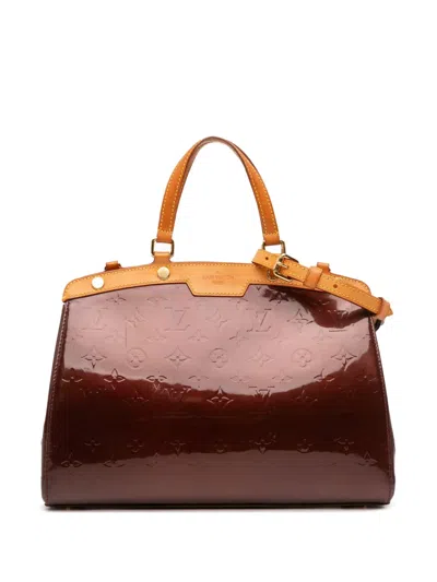 Pre-owned Louis Vuitton 2012 Monogram Vernis Brea Mm Satchel In Red