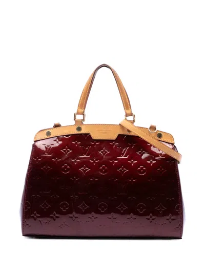 Pre-owned Louis Vuitton 2012 Monogram Vernis Brea Mm Satchel In Red
