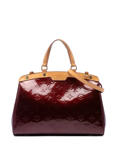 Pre-owned Louis Vuitton 2012 Monogram Vernis Brea Mm Satchel In Red