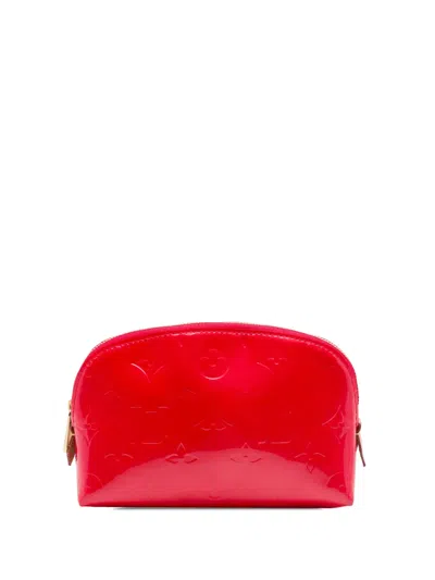 Pre-owned Louis Vuitton 2012 Monogram Vernis Cosmetic Pouch In Red