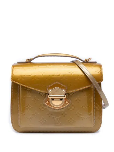 Pre-owned Louis Vuitton 2012 Monogram Vernis Mirada Satchel In Gold