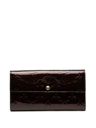 Pre-owned Louis Vuitton 2012 Monogram Vernis Sarah Wallet Long Wallets In Purple