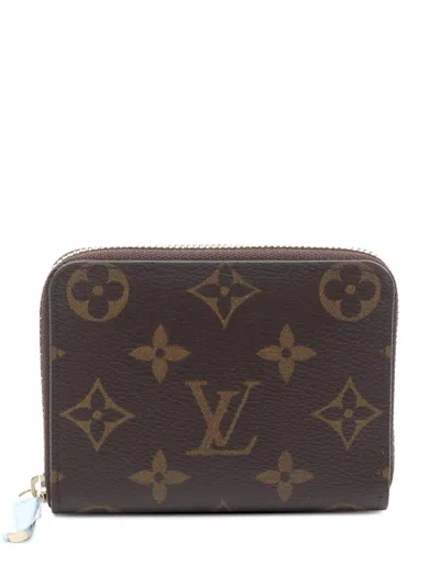 Pre-owned Louis Vuitton 2012 Monogram Zippy Wallet Coin Pouch In Brown