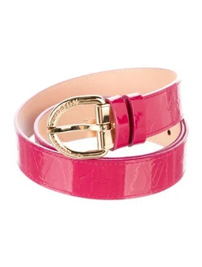 Pre-owned Louis Vuitton 2012 Patent Leather Waist Belt In Red