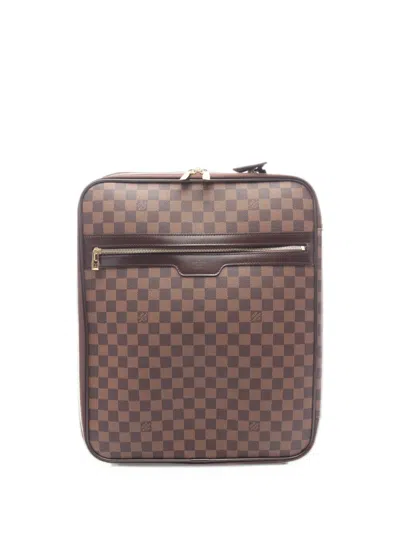 Pre-owned Louis Vuitton 2012 Pégase 45 Damier Ebene Suitcase In Brown