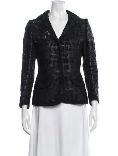 Pre-owned Louis Vuitton 2012 Plaid Print Blazer In Blue