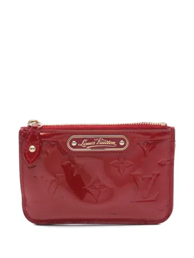 Pre-owned Louis Vuitton 2012 Pochette Cle Coin Purse In Red