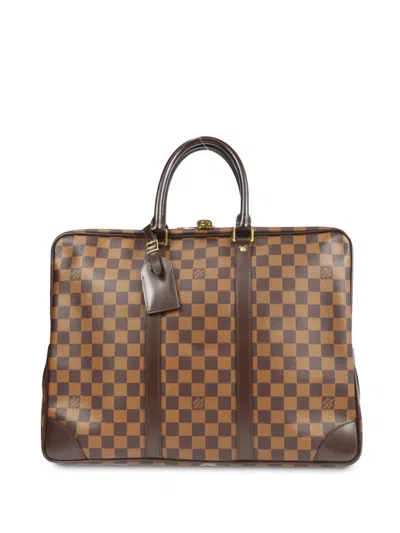 Pre-owned Louis Vuitton 2012  Porte Documents Voyage Briefcase In Brown