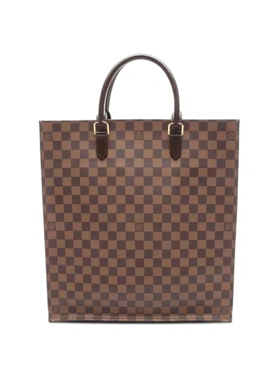 Pre-owned Louis Vuitton 2012 Sac Plat Damier Ebene Tote Bag In Brown
