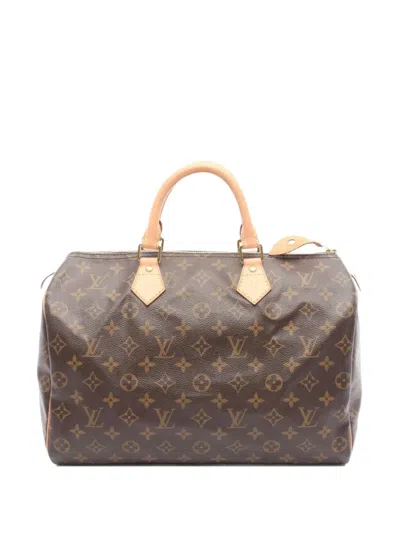 Pre-owned Louis Vuitton 2012 Speedy 35 Monogram Tote Bag In Brown