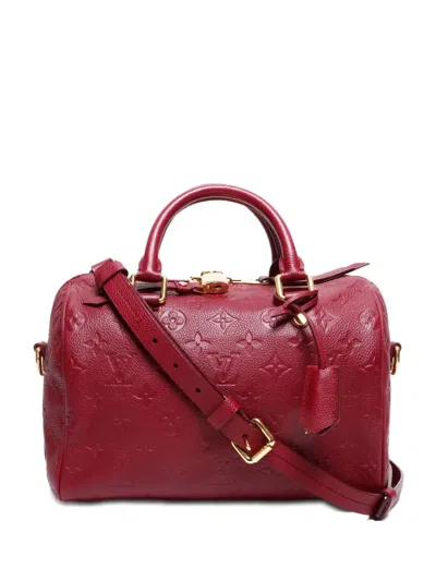 Pre-owned Louis Vuitton 2012 Speedy Bandoliere 25 Handbag In Red