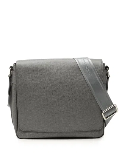 Pre-owned Louis Vuitton 2012 Taiga Roman Pm Crossbody Bag In Grey