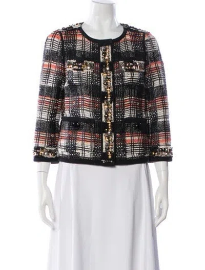 Pre-owned Louis Vuitton 2012 Tweed Evening Jacket In Black
