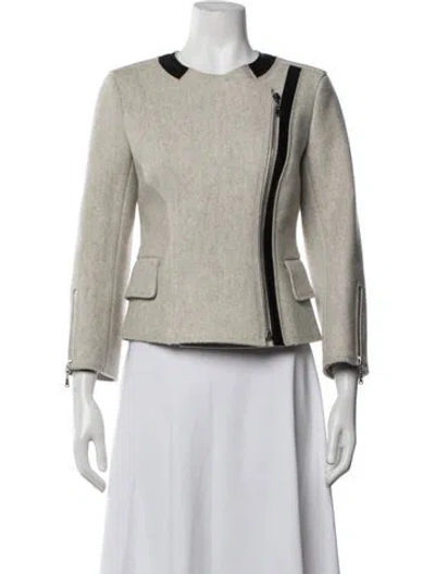 Pre-owned Louis Vuitton 2012 Wool Biker Jacket In Grey